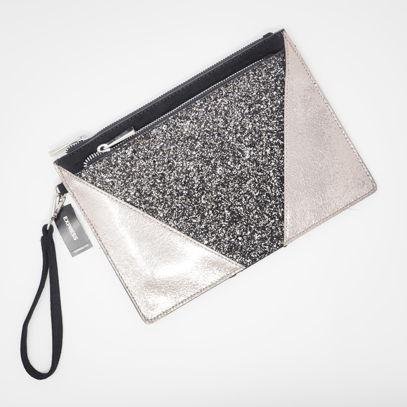 Express Handbags - NWT Express Sparkle Clutch Wristlet